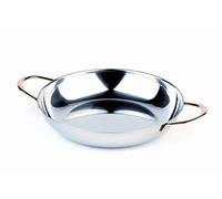 APS 61190 Poêle de service, Ø 19 cm, hauteur 3,5 cm, acier inoxydable poli, poignées en acier inoxydable doré