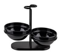 APS 651 Porte-cuillères avec 2 coupes, structure en acier inoxydable, coupes Ø 12 cm en mélamine, hauteur 19 cm