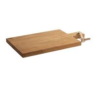 APS 752 SIMPLY WOOD Planche de service en chêne huilé avec trou de suspension Ø 1,5 cm et bracelet en cuir 32 x 22 x 2 cm