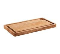 APS 754 SIMPLY WOOD Planche de service en bois de chêne huilé GN 1/3 avec cavité (Ø 4 cm) et gouttière à jus 32,5 x 17,6 x 2 cm