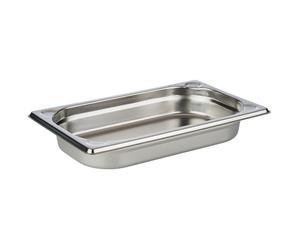 APS 81401 Bac GN 1/4, Bac gastronorme inoxydable Acier inoxydable, Dimensions 264 x 162 mm/Hauteur 40 mm/Volume 1 litre, Couleur inox