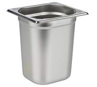 APS 81608 Récipient GN 1/6, acier inoxydable Récipient Gastronorm, dimensions 175 x 160 mm/hauteur 200 mm/volume 3,0 litres
