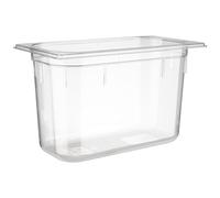APS 82023 Bac GN 1/3, Bac gastronorme en polycarbonate, Dimensions 325 x 176 mm/Hauteur 200 mm/Volume 7 litres, transparent