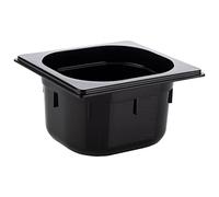 APS 82077 GN 1/6 Réservoir Gastronorm en polycarbonate, dimensions 160 x 160 mm/hauteur 100 mm/volume 1,5 litre, noir