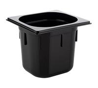 APS 82078 GN 1/6 Réservoir Gastronorm en polycarbonate, dimensions 176 x 162 mm/hauteur 150 mm/volume 2,2 litres, noir