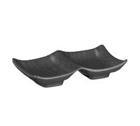 APS 83949 Bol ZEN, 14 x 9 cm, hauteur 2,5 cm, 2 x 50 ml, mélamine, noir, aspect pierre