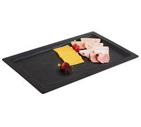 APS 83981 Plateau GN 1/1 Slate, 53 x 32,5 cm, hauteur 1,5 cm, mélamine, noir, aspect ardoise