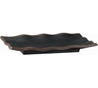 APS 84104 Plateau Marone, 22,5 x 15 cm, hauteur 3 cm, mélamine, noir avec bordure marron