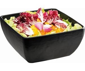 APS 84245 Bol SLATE, 25 x 25 cm, hauteur 12 cm, 3,8 litres, mélamine, noir, aspect ardoise