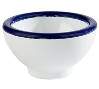 APS 84490 Bol ENAMEL LOOK, Ø 5,5 cm, hauteur 4 cm, mélamine, blanc avec bord bleu