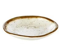 APS 84509 Assiette STONE ART, Ø 15,5 cm, hauteur 2,5 cm, mélamine, crème/brun