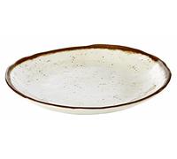 APS 84515 Assiette STONE ART, Ø 24,5 cm, hauteur 3,5 cm, mélamine, crème/blanc