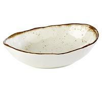 APS 84528 Bol STONE ART, 28,5 x 21 cm, hauteur 7,5 cm, ovale, mélamine, crème/blanc