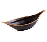 APS 84582 Plat CROCKER, 42 x 14 cm, hauteur 9,5 cm, mélamine, marron avec bordure marron clair