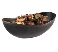 APS 84732 Bol MARONE, 22 x 13 cm, hauteur : 7,5 cm, mélamine, noir avec bord brun