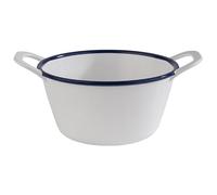 APS 84950 Assiette"Enamel Look", blanc/bleu, mélamine, 20,5 cm x 2 cm