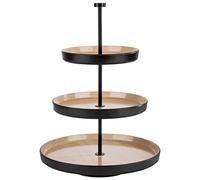 APS 85211 "Frida" Étagère à 3 niveaux, 1 structure en inox (noir), 3 bols en mélamine quasi incassable, Ø 20/25/32 cm, hauteur 43 cm