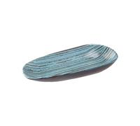 APS 85223 Assiette CANCUN, mélamine, 34 x 15,5 cm, turquoise/marron