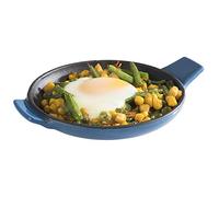 APS poêle à servir "Fonte" - Mini poêle en fonte émaillée, Ø 13 cm, hauteur : 2 cm, empilable, convient pour le four, bol, bleu