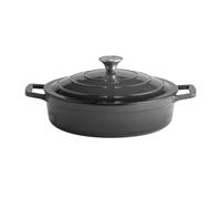 APS 88305 5 Stars Cocotte en fonte avec couvercle compatible induction et four avec support de couvercle Ø 28 cm 3 l Anthracite