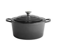 APS 88307 5 Stars Cocotte en fonte avec couvercle compatible induction et four avec support de couvercle Ø 28 cm 6 l Anthracite