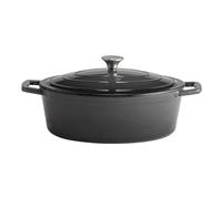 APS 88309 Cocotte avec couvercle "5 STARS", Fonte, Adaptée à l'induction, Va au four, Porte-couvercle inclus, 33 x 25 cm, 5 litres, anthracite