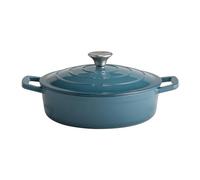 APS 88312 5 Stars Cocotte en fonte avec couvercle Compatible induction et four avec support de couvercle Ø 25 cm 2,5 l Turquoise