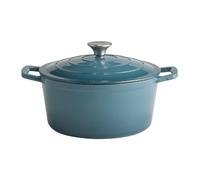 APS 88313 5 Stars Cocotte en fonte avec couvercle compatible induction et four avec support de couvercle Ø 25 cm 4 l Turquoise