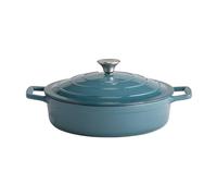APS 88314 5 Stars Cocotte en fonte avec couvercle compatible induction et four avec support de couvercle Ø 28 cm 3 l Turquoise