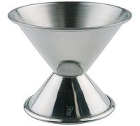 APS 93116 Doseur de bar/Jigger/Gobelet doseur, acier inoxydable, 2/4 cl, Ø 5/6 cm, H : 6 cm, inscription à l'extérieur