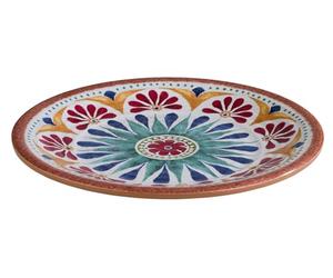 APS Arabesque 84684 Assiette en mélamine Décor terracotta Ø 21,5 cm Hauteur 2 cm