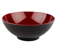 APS "Asia Plus bol en mélamine presque incassable, bol en plastique empilable polyvalent, saladier, noir/rouge, Ø 24 cm, 2,2 litres.