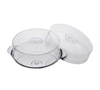 APS assiette à gâteau avec 2 bonnets - assiette à gâteau de haute qualité en acier inoxydable avec poignées et 2 bonnets à gâteau (hauteurs 7cm + 11cm, Ø 30 cm) - durable et empilable - Made in Germany