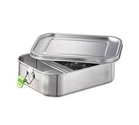 APS Boîte à déjeuner en acier inoxydable de qualité supérieure - 1400 ml - Avec cloison de séparation - Boîte de conservation anti-fuite - Pour enfants, loisirs et adultes - Grande boîte à repas