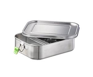 APS Boîte à déjeuner en acier inoxydable de qualité supérieure - 1400 ml - Avec cloison de séparation - Boîte de conservation anti-fuite - Pour enfants, loisirs et adultes - Grande boîte à repas