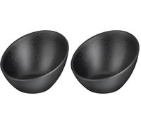 APS bol Ø 12,5 cm, H: 8,5 cm mélamine, noir, Steinoptik (Lot de 2)