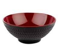 APS "Asia Plus bol en mélamine presque incassable, bol en plastique empilable polyvalent, saladier, noir/rouge, Ø 16 cm, 0,6 litres.