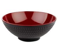 APS "Asia Plus bol en mélamine presque incassable, bol en plastique empilable polyvalent, saladier, noir/rouge, Ø 20 cm, 1,1 litre.