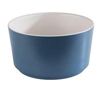 APS Bol « Happy Buffet », bol rond en mélamine, blanc/bleu, Ø 13 cm, hauteur 7 cm, pour 0,6 l