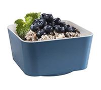 APS Bol « Happy Buffet » carré en mélamine Blanc/bleu 13 x 13 cm Hauteur 7 cm Capacité 0,6 l