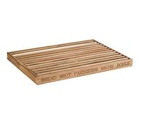 APS Bread Cutting Board "Letter" - Planche à découper en bois de haute qualité avec ramasse-miettes amovible sur 4 pieds antidérapants - inscription internationale sur deux côtés