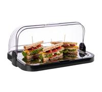 APS Buffet Showcase - Capot Transparent Pliable des Deux côtés, Un Bol, Un Plateau en Acier Inoxydable et Deux Batteries de Refroidissement - Made in Germany