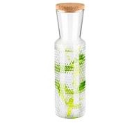 APS Carafe en verre "Dots", Carafe à eau en verre, Carafe à eau transparente avec couvercle en liège, Carafe en verre, hauteur 27 cm, volume 0,7 l