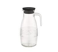 APS Carafe en verre -OLD Fashioned Ø 12 cm, hauteur 26 cm, verre de 1,8 litre, polypropylène, couvercle en silicone avec passoire de récupération