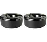 APS cendrier Ø 11,5 cm, H: 5 cm mélamine, noir (Lot de 2)