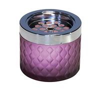 APS Germany Cendrier Wind – métal chromé, verre dépoli, fermeture à baïonnette, Ø 9,5 cm H 8 cm Violet