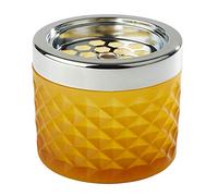 APS Cendrier à Vent, cendrier, en métal chromé, Verre dépoli, avec Fermeture à baïonnette, Ø 9,5 cm, Hauteur 8 cm, Jaune