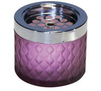 Cendrier APS wind, cendrier, en métal chromé, verre dépoli, avec fermeture à baïonnette, Ø 9,5 cm, hauteur 8 cm, vert foncé