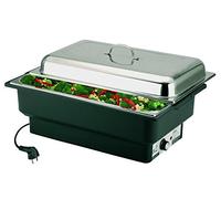 APS Electric Chafing Dish, 57 x 35 x 28 cm récipient pour aliments, cuvette à eau électrique avec contrôle de la température, chafing dish électrique avec couvercle poli, 220-240 V, 760-900 W