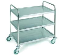 APS Chariot de Service 91 x 59 cm, H: 93 cm Acier Inoxydable natte, 3 Borde
